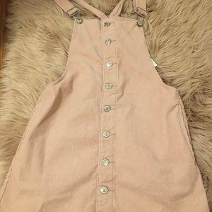 Corduroy button up overall dress